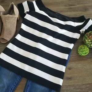 Black & White Striped Top